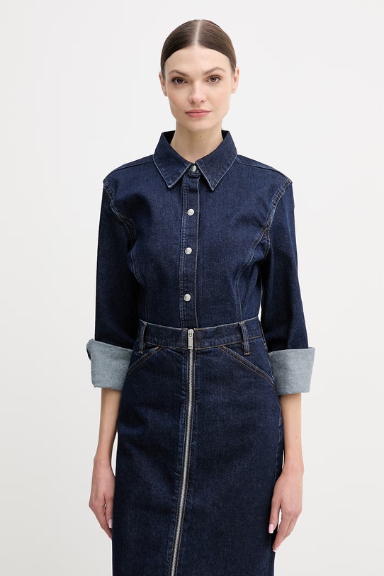 Calvin Klein Jeans koszula jeansowa regular granatowy LV047E709G