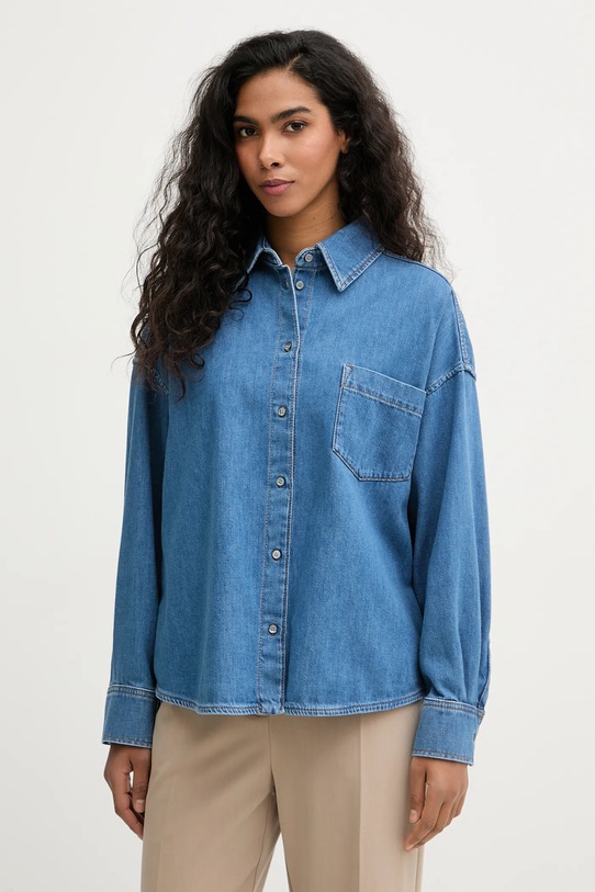 Weekend Max Mara koszula jeansowa FOGGIA bawełna granatowy 2615111011600