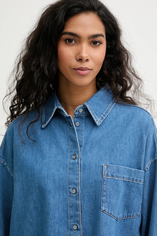 Weekend Max Mara cămașă din denim FOGGIA bleumarin 2615111011600