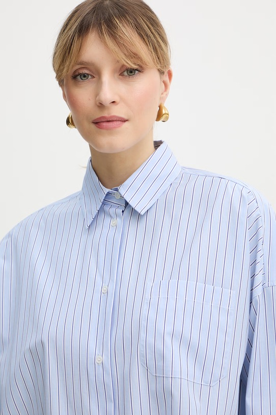 Weekend Max Mara koszula bawełniana AUREO niebieski 2615111031600