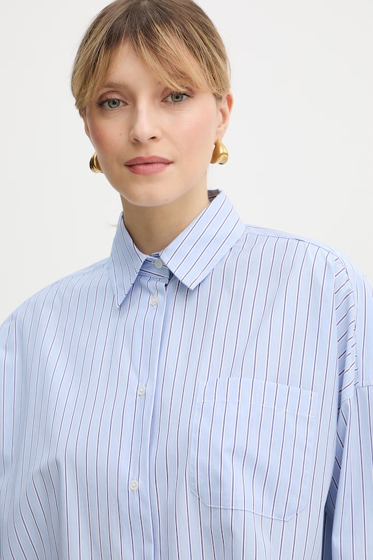 Weekend Max Mara koszula bawełniana AUREO niebieski 2615111031600