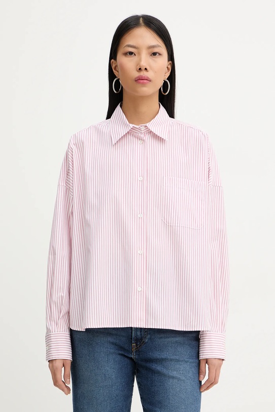 Weekend Max Mara koszula bawełniana AUREO wzorzyste różowy 2615111031600