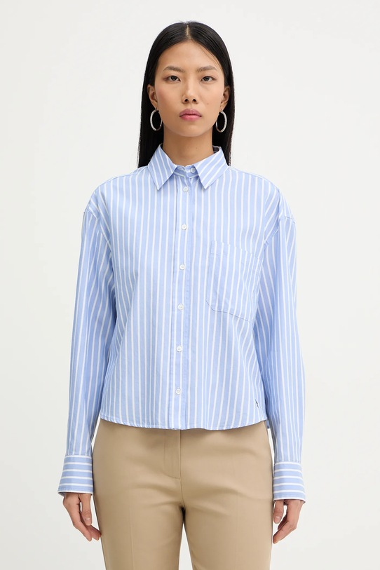 Weekend Max Mara koszula bawełniana CARTONE wzorzyste niebieski 2615111061600