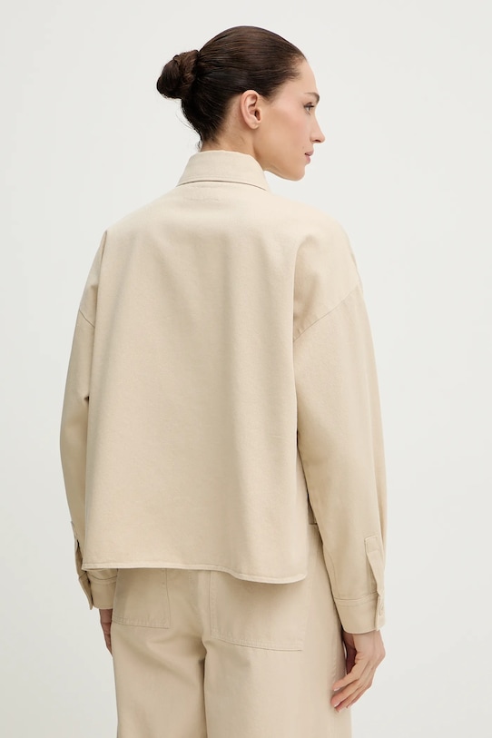 Odzież Weekend Max Mara koszula bawełniana RADENTE 2615111081600 beżowy