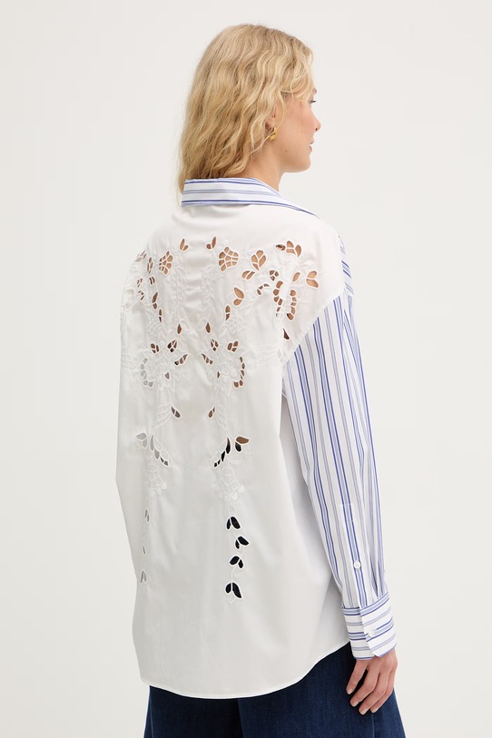 Odzież Weekend Max Mara koszula damska z bawełną TESSILE 2615111012600 niebieski