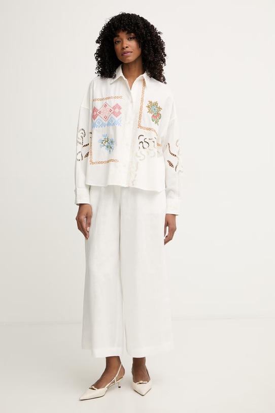 Weekend Max Mara košulja za žene od pamuka FONTE 2615111022600 bijela SS26