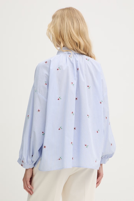 Odzież Weekend Max Mara koszula damska bawełniana BUTTERFLY 2615111042600 niebieski