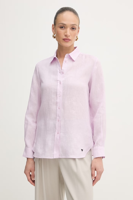 Weekend Max Mara koszula damska lniana WERNER różowy 2615111072600