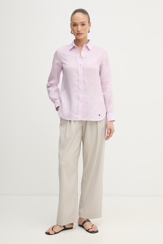 Weekend Max Mara koszula damska lniana WERNER 2615111072600 różowy SS26