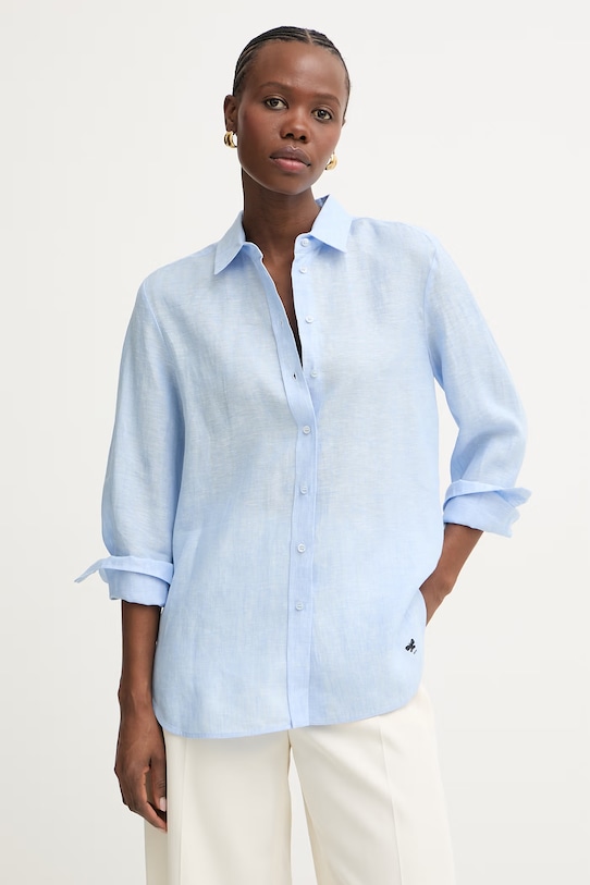 Weekend Max Mara košile dámská lněná WERNER modrá 2615111072600