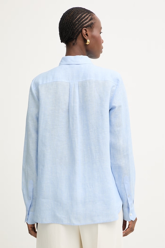 Oblečení Weekend Max Mara košile dámská lněná WERNER 2615111072600 modrá