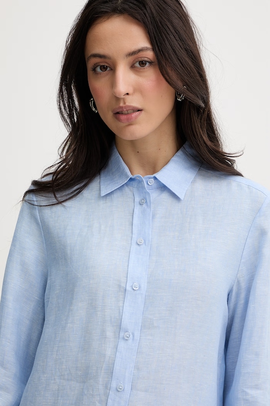 Weekend Max Mara koszula damska lniana WERNER niebieski 2615111072600