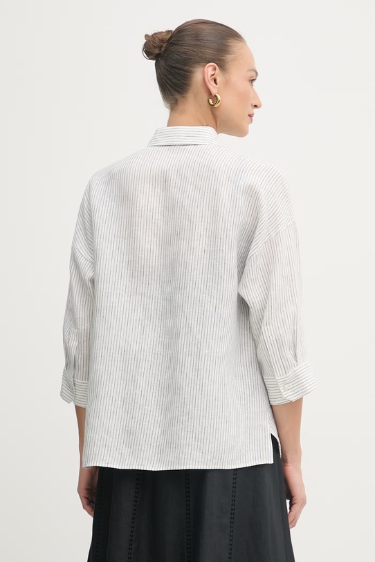 Odzież Weekend Max Mara koszula damska lniana PANETTO 2615111102600 biały