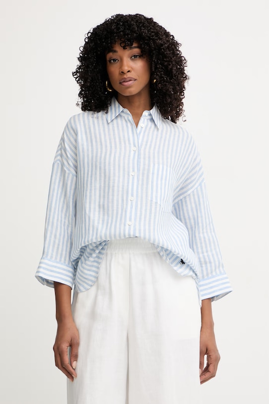 Weekend Max Mara πουκάμισο γυναικείο λινό PANETTO μπλε 2615111102600