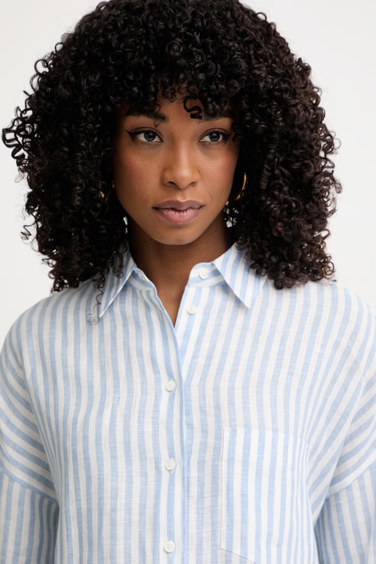 Weekend Max Mara πουκάμισο γυναικείο λινό PANETTO μπλε 2615111102600