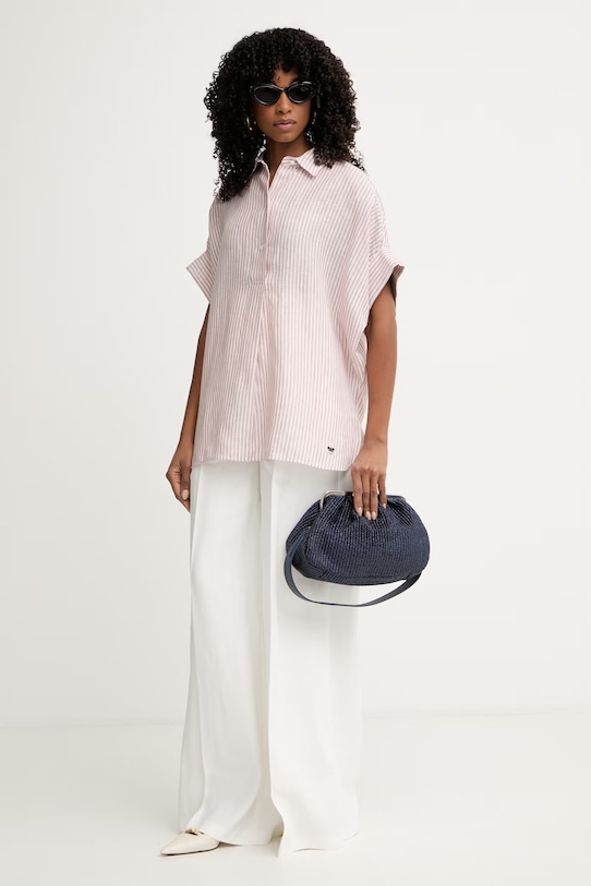 Weekend Max Mara πουκάμισο γυναικείο λινό VERVE 2615111122600 ροζ SS26