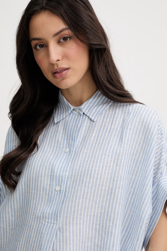 Weekend Max Mara koszula damska lniana VERVE niebieski 2615111122600