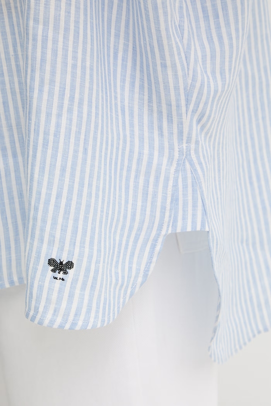 Weekend Max Mara koszula damska lniana VERVE 2615111122600 niebieski