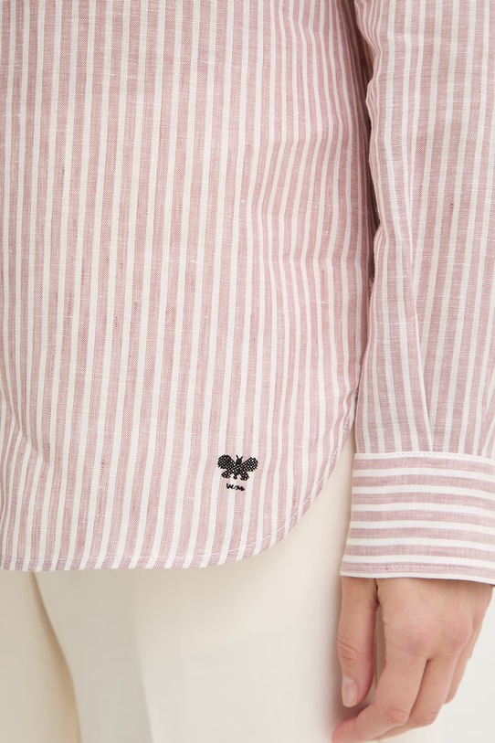 Weekend Max Mara koszula damska lniana GIURATO 2615111182600 różowy