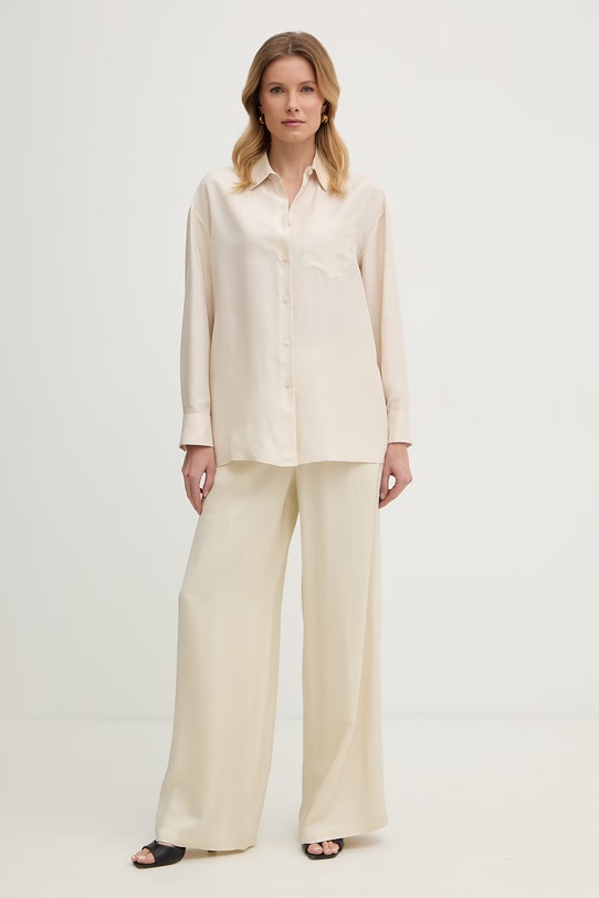 Weekend Max Mara koszula damska jedwabna EBBRI 2615191012600 beżowy SS26