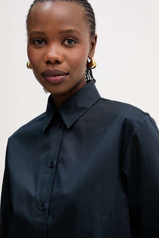 Bavlnená košeľa MM by Max Mara VELOCE tmavomodrá 2616111017600