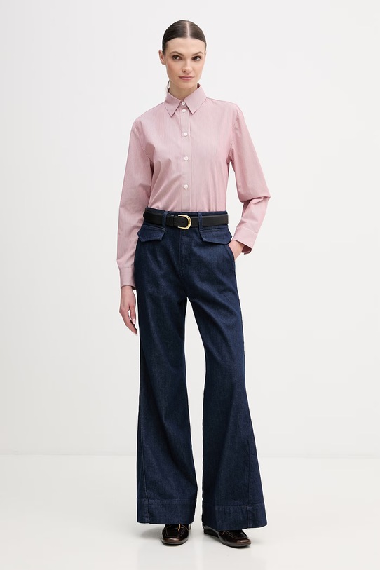 MM by Max Mara koszula bawełniana PANFILO 2616111027600 bordowy SS26