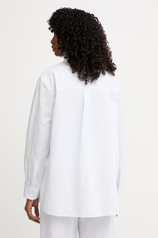 Odzież MM by Max Mara koszula damska z dodatkiem lnu ULULO 2616111018600 biały