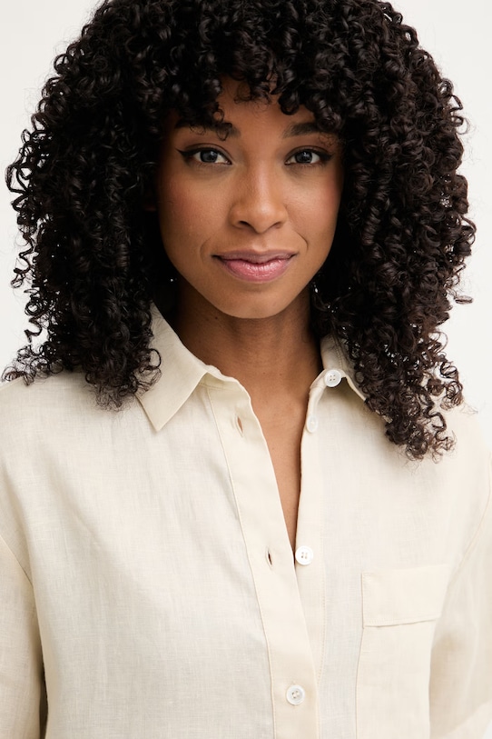 MM by Max Mara πουκάμισο γυναικείο λινό FILO μπεζ 2616111028600