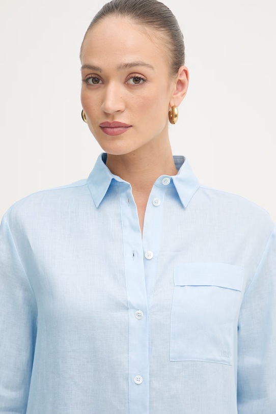 MM by Max Mara koszula damska lniana FILO niebieski 2616111028600