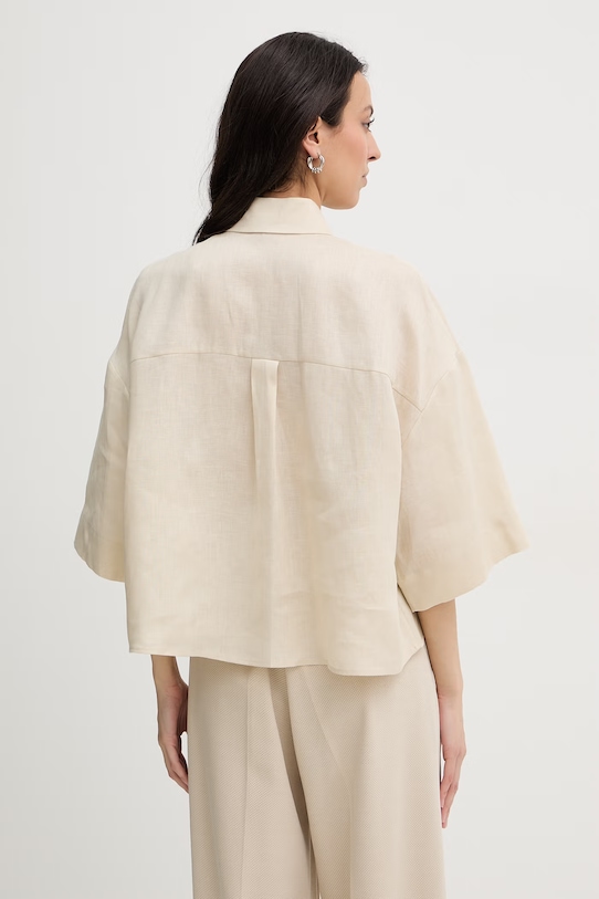 Odzież MM by Max Mara koszula damska lniana RITO 2616111038600 beżowy