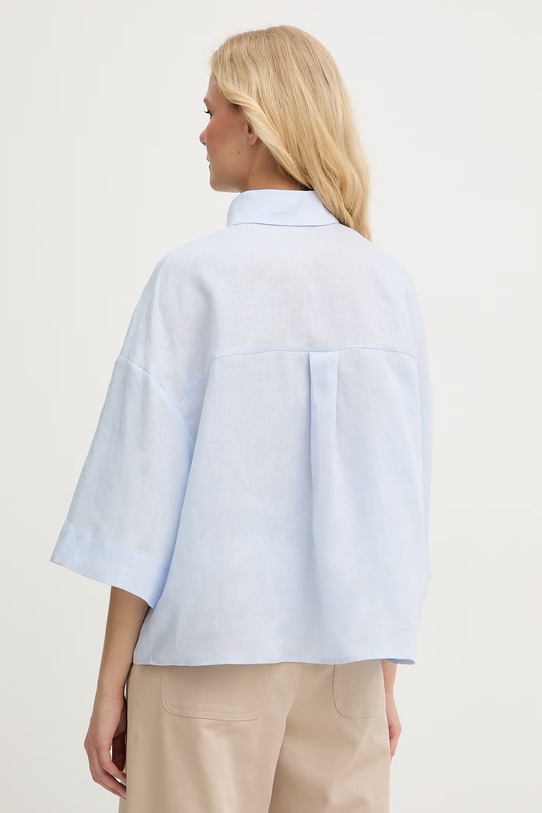 Odzież MM by Max Mara koszula damska lniana RITO 2616111038600 niebieski