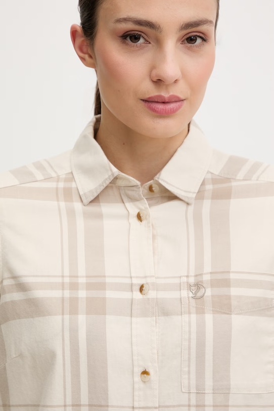 Fjallraven koszula damska bawełniana Övik Lite beżowy F14600264