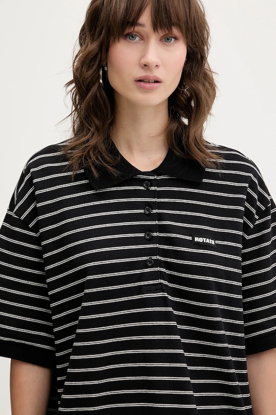 Rotate polo bawełniane czarny 115643000