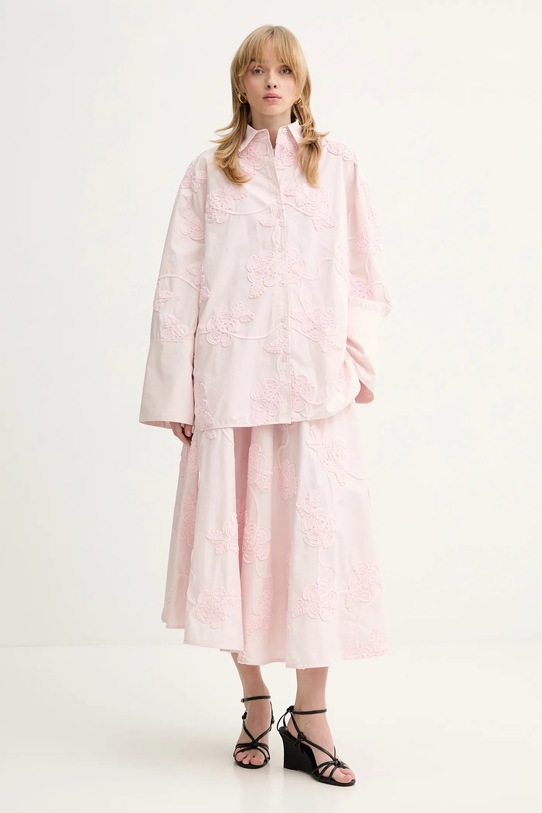 Rotate koszula bawełniana 1151031809 różowy SS26