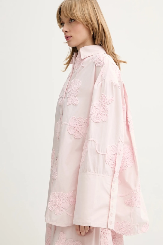 Rotate koszula bawełniana różowy 1151031809