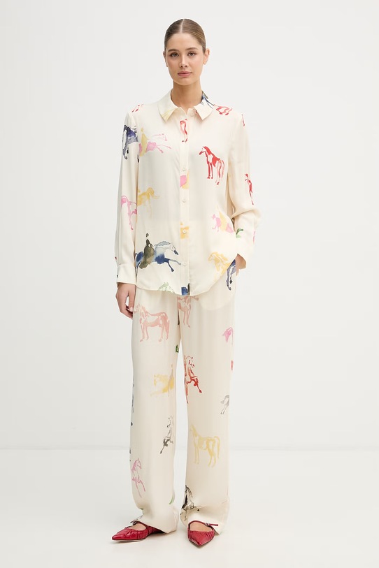 Stine Goya koszula damska z wiskozy SG.SS26.T091.2263 beżowy SS26