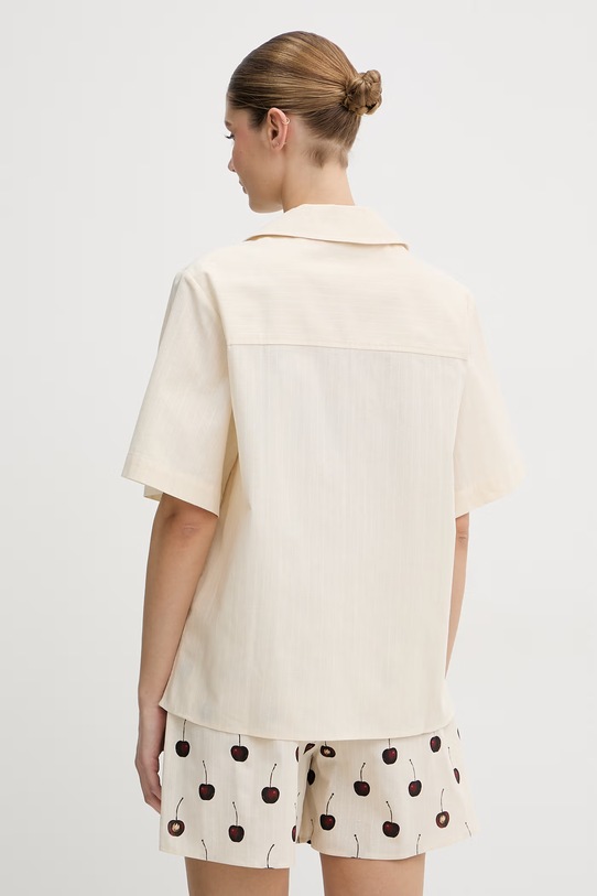 Odzież Stine Goya koszula damska bawełniana SG.SS26.T192.2339 beżowy