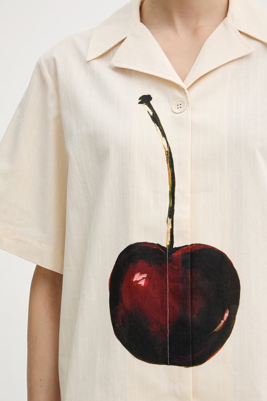 Stine Goya koszula damska bawełniana SG.SS26.T192.2339 beżowy