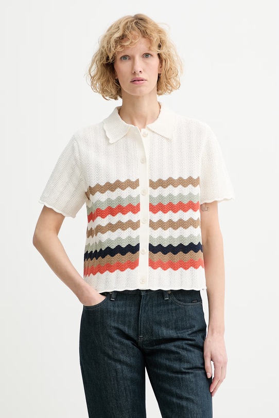 PS Paul Smith cămașă pentru femei, din bumbac bej W2R.821N.V31450