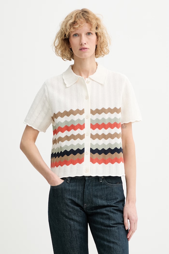 PS Paul Smith cămașă pentru femei, din bumbac bej W2R.821N.V31450