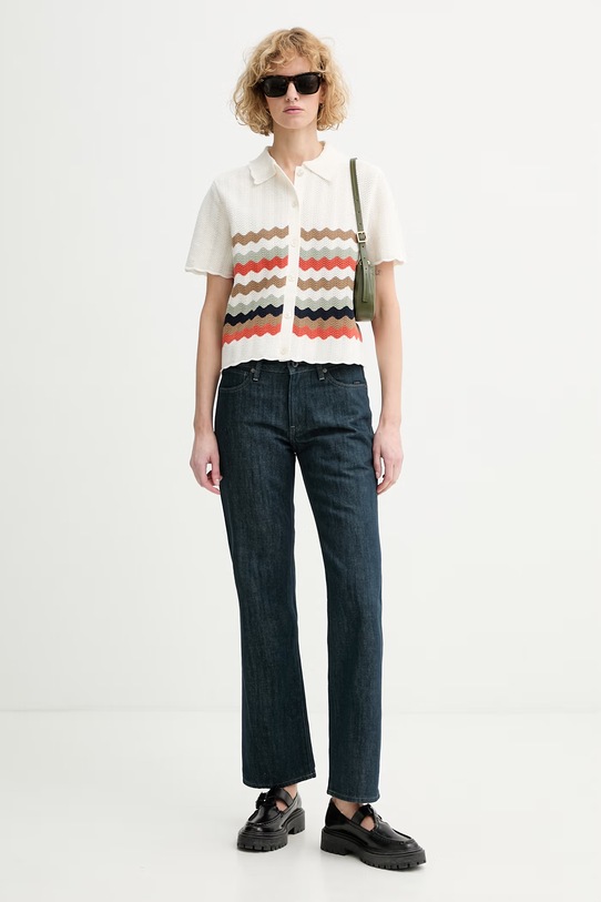 PS Paul Smith cămașă pentru femei, din bumbac W2R.821N.V31450 bej SS26