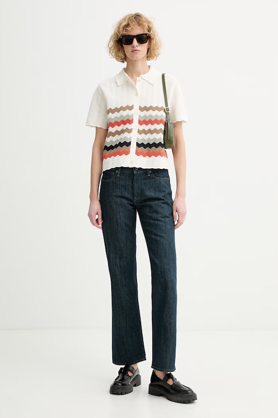 PS Paul Smith cămașă pentru femei, din bumbac W2R.821N.V31450 bej SS26