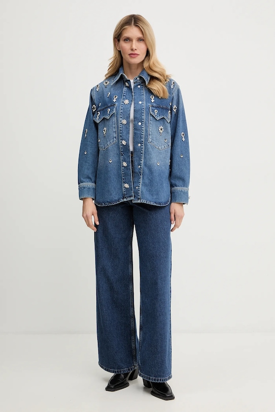 Джинсовая рубашка AllSaints W121PD тёмно-синий SS26