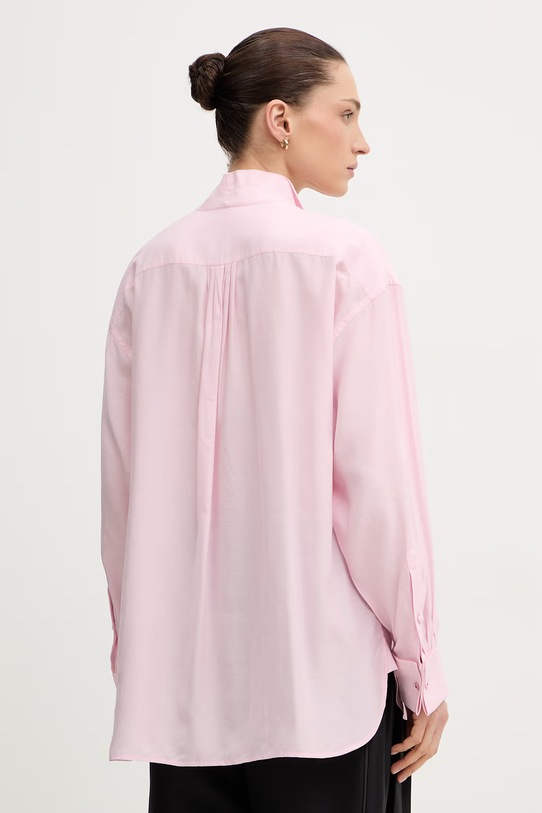 Odzież Kenzo koszula z domieszką jedwabiu damska FG52CH2799KA różowy