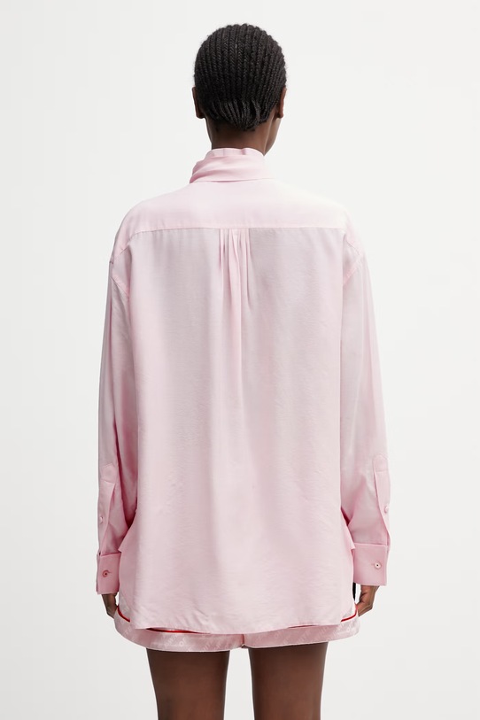 Одяг Kenzo сорочка з домішкою шовку жіноча FG52CH2799KA рожевий