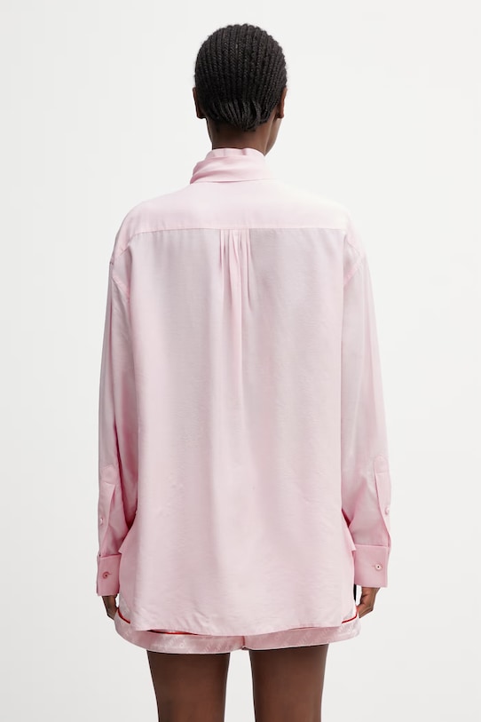 Одяг Kenzo сорочка з домішкою шовку жіноча FG52CH2799KA рожевий