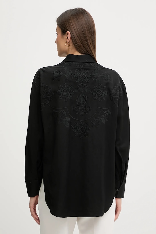 Ρούχα Πουκάμισο με προσθήκη λινού Tommy Hilfiger WW0WW48187 μαύρο