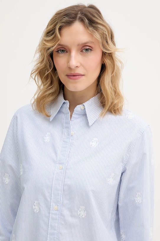 Βαμβακερό πουκάμισο Tommy Hilfiger μπλε WW0WW49386