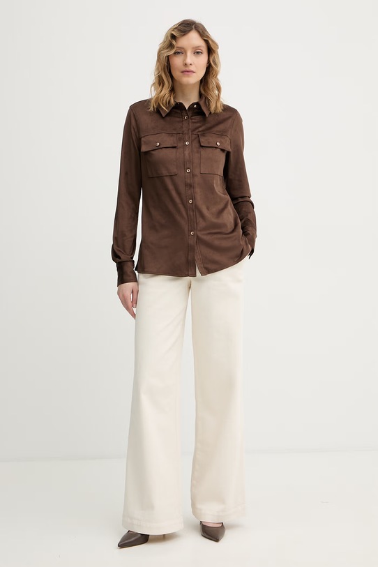 Guess koszula NUNZIA W6RH09.WJ472 brązowy SS26