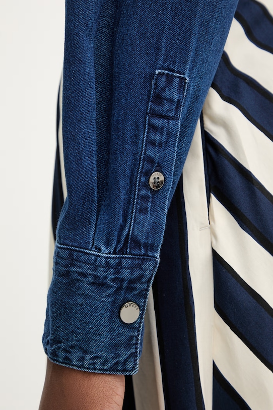 Rifľová košeľa Guess MONIQUE W6RH82.D6841 modrá